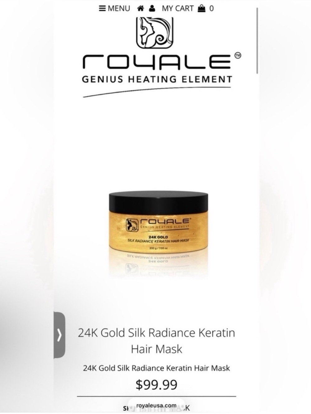 Royale 24K Gold Silk Radiance Keratin Hair Mask - Retail $99 - Picture 2 of 3